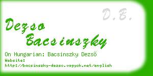 dezso bacsinszky business card